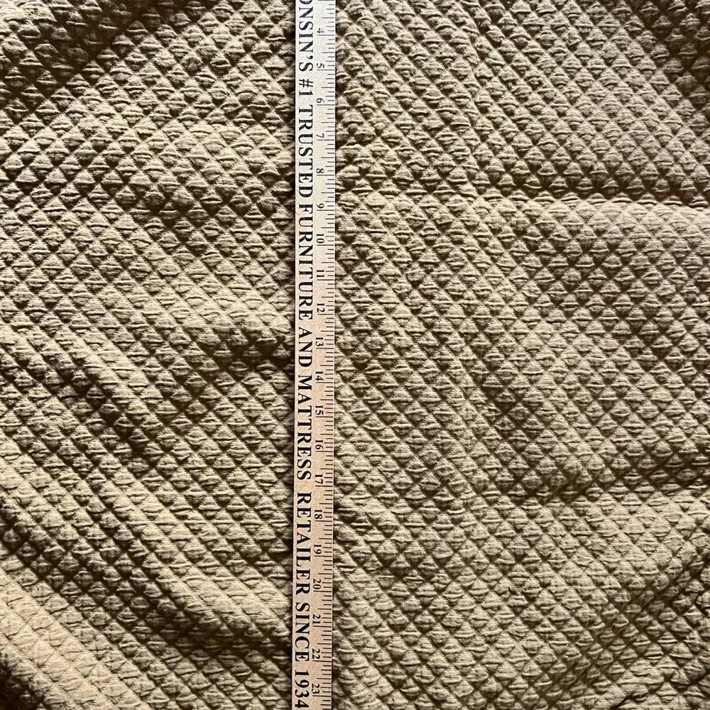 Crate&Barrel Antique Gold Quilted Euro Sham SET